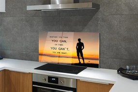 Szklany Panel Napis na tle Morza