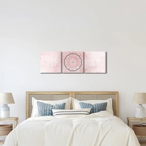 Obraz - Różowa mandala (z zegarem) (90x30 cm)