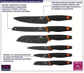 Zestaw 6 noży ze stali nierdzewnej z powłoką granitową - Sevrox 8X