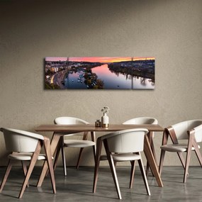Obraz Pragi nocą (170x50 cm)