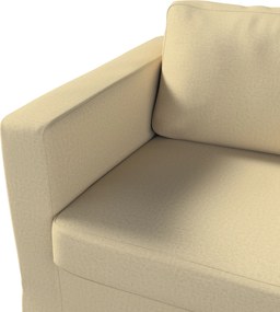 Pokrowiec na sofę Karlstad 3-osobową nierozkładaną, długi kolor beżowy tkanina połyskliwa, strukturalna