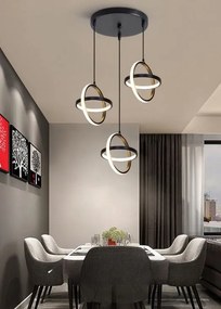 Lampa geometryczna LED klosz wisząca sufitowa AT52-3SL-Black
