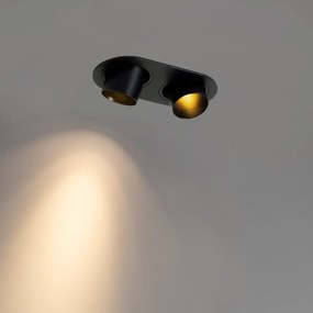 Okrągły podtynkowy reflektor czarny GU10 35 mm, regulowany, 2-punktowy - Installa