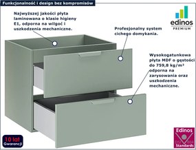 Jasnozielona szafka łazienkowa pod umywalkę - Verdessa 3X 60 cm