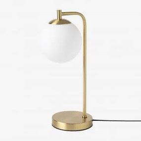 Lampa Stołowa Z Kulą Szklaną Uvol Złoto - Sklum