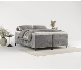 Ciemnoszare łóżko boxspring ze schowkiem 160x200 cm Araya – Maison de Rêve