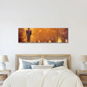 Obraz - Budda w złotym blasku (170x50 cm)