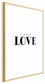 Plakat Simple Love 21x30 cm z ramą złotą bez marginesu ARTGEIST B