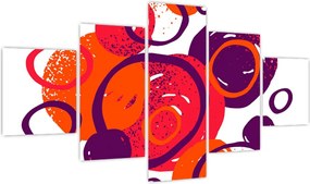 Obraz - Motyw z kółkami w ciepłych kolorach (125x70 cm)