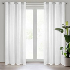 Firana woalowa biała na przelotkach elegancka uniwersalna 140x250 cm