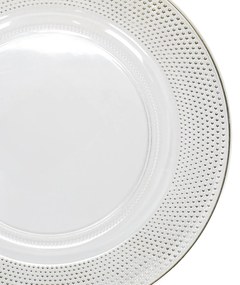 Transparentny podtalerz ze złotym dekorem, Ø 33 cm