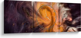 Abstrakcyjny obraz - kosmos (z zegarem) (90x30 cm)