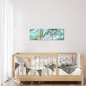 Obraz - Malowanie abstrakcyjnych wzorów (z zegarem) (90x30 cm)