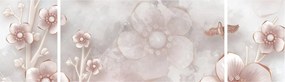 Obraz - Różowe kwiaty (170x50 cm)