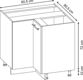 Szafka narożna greybeige 80.5x60x82 fame-line
