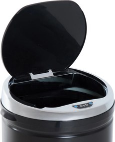 HOMCOM Kosz na śmieci automatyczny z czujnikiem ruchu Stal nierdzewna Elegancki design 30 5x30 5x81 5cm Czarny | Aosom PL