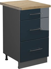 Szafka dolna do kuchni ciemnoniebieski wysoki połysk 50x60x82 fame-line