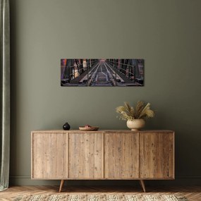 Obraz mostu kolejowego (z zegarem) (90x30 cm)