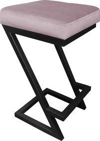 Hoker ZETA krzesło barowe tkanina Welur podstawa metalowa LOFT : Kolor Stelaża - Czarny , Kolor tkaniny - VELVET - MG55