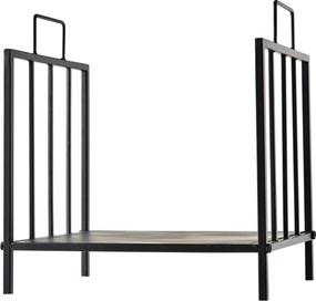 Outsunny Stojak na drewno kominkowe 44,5×33×46,5 cm — czarny, z uchwytami