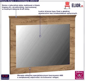 Lustro na ścianę w ramie kraft złoty N1-L36