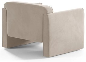 Beżowy aksamitny fotel Abby – Micadoni