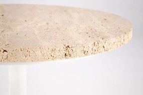 Stolik kawowy TRAVERSO S 35x35 trawertyn/biały HALMAR