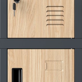 Szafa skrytkowa socjalna BHP antracytowa / dąb sonoma: Eco Design ROBERT, 1360 x 1720 x 450 mm