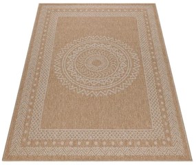 Dywan zewnętrzny Dhaka Rozeta beżowy 200 cm x 290 cm