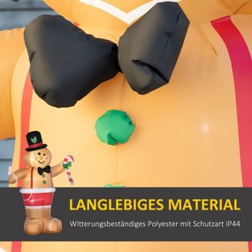Outsunny Nadmuchiwane weihnachtsfiguren Nadmuchiwany ludzik piernikowy, 2 m, z dmuchawą, Wielokolorowy