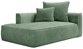 Szezlong prosty z zielonego weluru PINETA