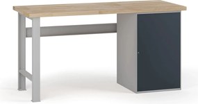 Stół warsztatowy G7, blat bukowy, 1700 x 800 x 840 mm, 1x szafka, grafitowy
