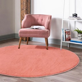 Jasnoczerwony okrągły dywan odpowiedni do prania i robotów sprzątających ø 100 cm Comfort – Mila Home