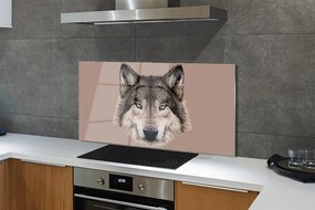 Panel Szklany Artystyczny Portret Wilka