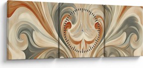 Obraz - Wiry w ziemistych barwach (z zegarem) (90x30 cm)