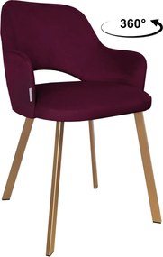 Krzesło Milano tkanina Welur noga metalowa : Kolor nogi - Złota profil, Kolor tkaniny - VELVET - MG02, Typ siedziska - Siedzisko obrotowe 360°