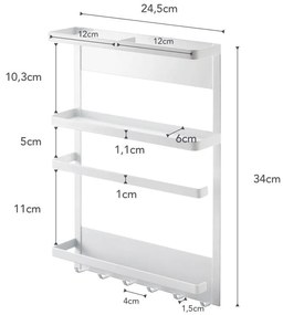 Biała półka magnetyczna YAMAZAKI Tower Magnetic Side Rack