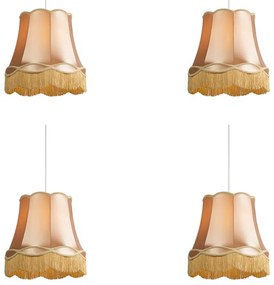Zestaw 4 Retro wiszących złotych lamp 45 cm - Granny Retro Oswietlenie wewnetrzne