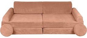 Slimcord sztruksowa sofa dziecięca, ceglana - meowbaby®