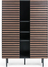 Czarno-naturalna szafka w dekorze orzecha 105x155x40 cm Kesia – Kave Home