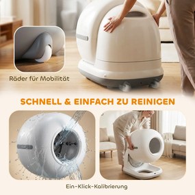PawHut Samoczyszcząca kuweta, XL 72L, automatyczna kuweta z kamerą HD, sterowanie aplikacją, worki na odpady, dla kotów 1-12 kg | Aosom PL