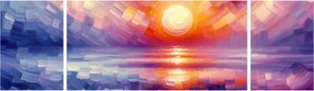 Obraz - Kolorowy artystyczny zachód słońca (170x50 cm)