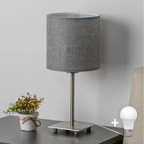 Eglo - Lampa stołowa LED TUNJA 1xE27/60W/230V 26,5 cm matowy chrom/szary