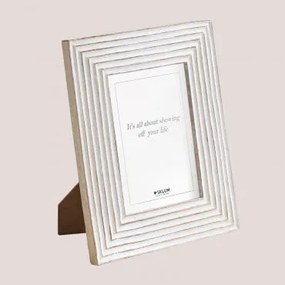 Ramka Na Zdjęcia Kliet Z Drewna Mango Vintage White Wood - Sklum