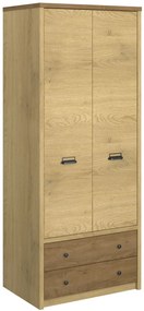 Industrialna szafa dwudrzwiowa dąb cremona + dąb lefkas P8-E66