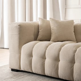 Pikowana sofa do salonu dwuosobowa Moderno 2S, kolor kremowy