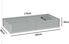 Outsunny Wysokie grządka ze stali, odporna na warunki pogodowe z krawędzią antypoślizgową