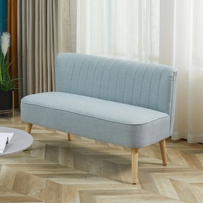 HOMCOM 2-osobowa sofa kanapa tapicerowana meble wypoczynkowe szeroka jasnozielona | Aosom PL