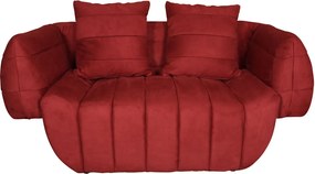 Welurowa sofa z dekoracyjnymi poduszkami Nua N90