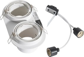 Okrągły podtynkowy reflektor biały GU10 70 mm, regulowany, 2-punktowy - Installa